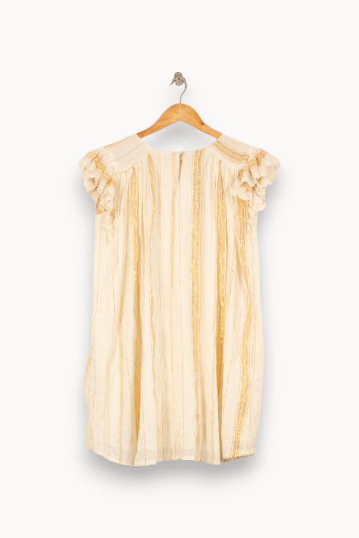 Robe Courte Blanche et Jaune - Taille S/36 de la marque Louise Misha | PARAD58295 - Vendu par Paradigme - Image 4