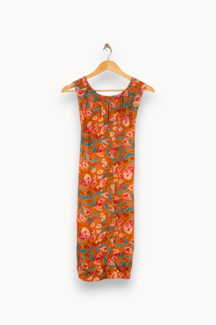 Robe Fleurie Orange et Rose - Taille S/36 de la marque Louise Misha | PARAD58304 - Vendu par Paradigme - Image 4