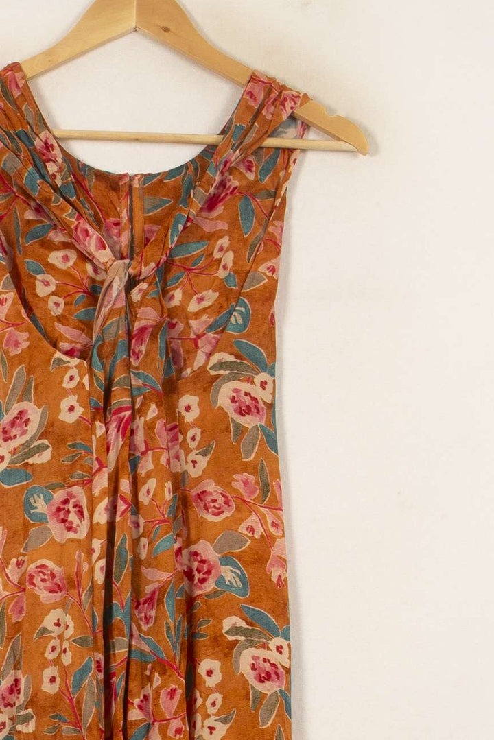 Robe Fleurie Orange et Rose - Taille S/36 de la marque Louise Misha | PARAD58304 - Vendu par Paradigme - Image 3