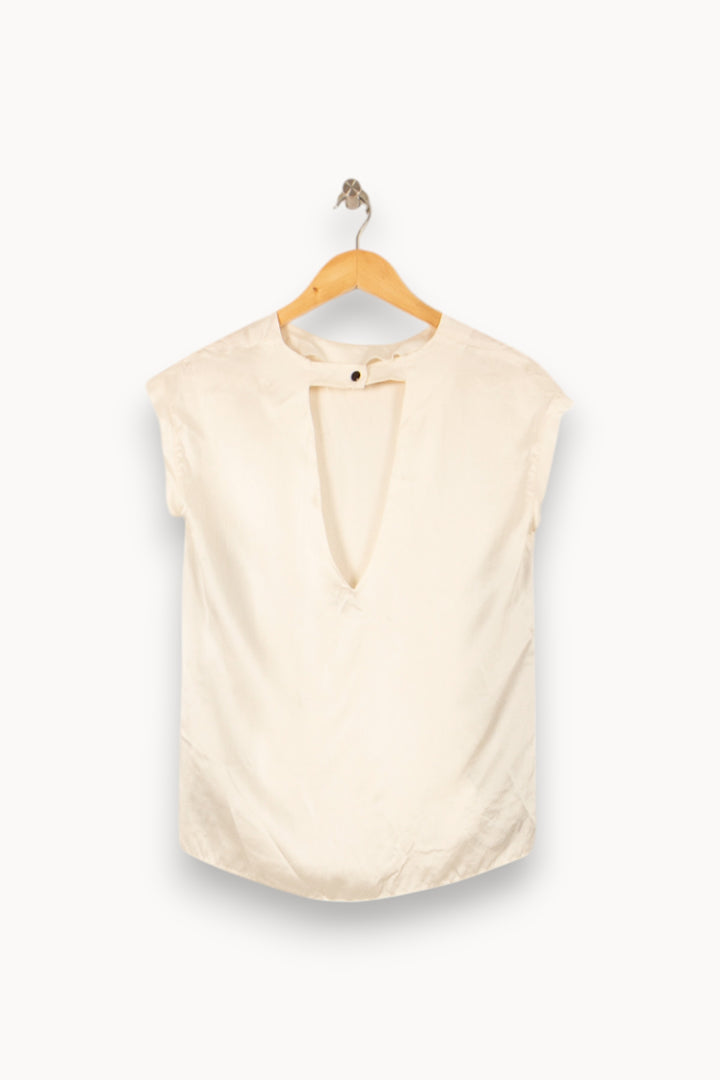 Blouse Blanche et Noire - Taille S/36 de la marque Sandro | PARAD58336 - Vendu par Paradigme - Image 4