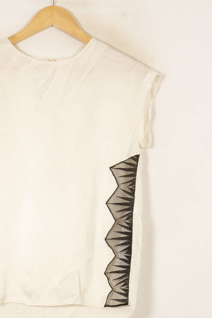 Blouse Blanche et Noire - Taille S/36 de la marque Sandro | PARAD58336 - Vendu par Paradigme - Image 3