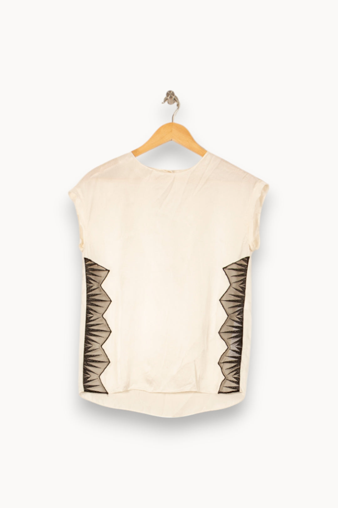 Blouse Blanche et Noire - Taille S/36 de la marque Sandro | PARAD58336 - Vendu par Paradigme - Image 2