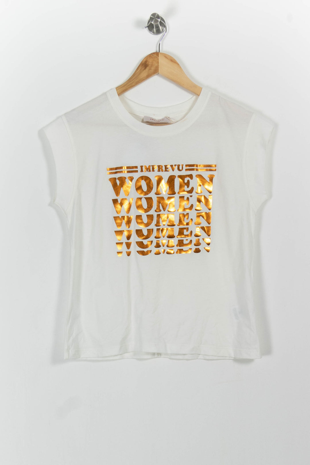 Tee-shirt Blanc et Doré - Taille XS/34 de la marque Imprevu | PARAD58354 - Vendu par Paradigme - Image 2