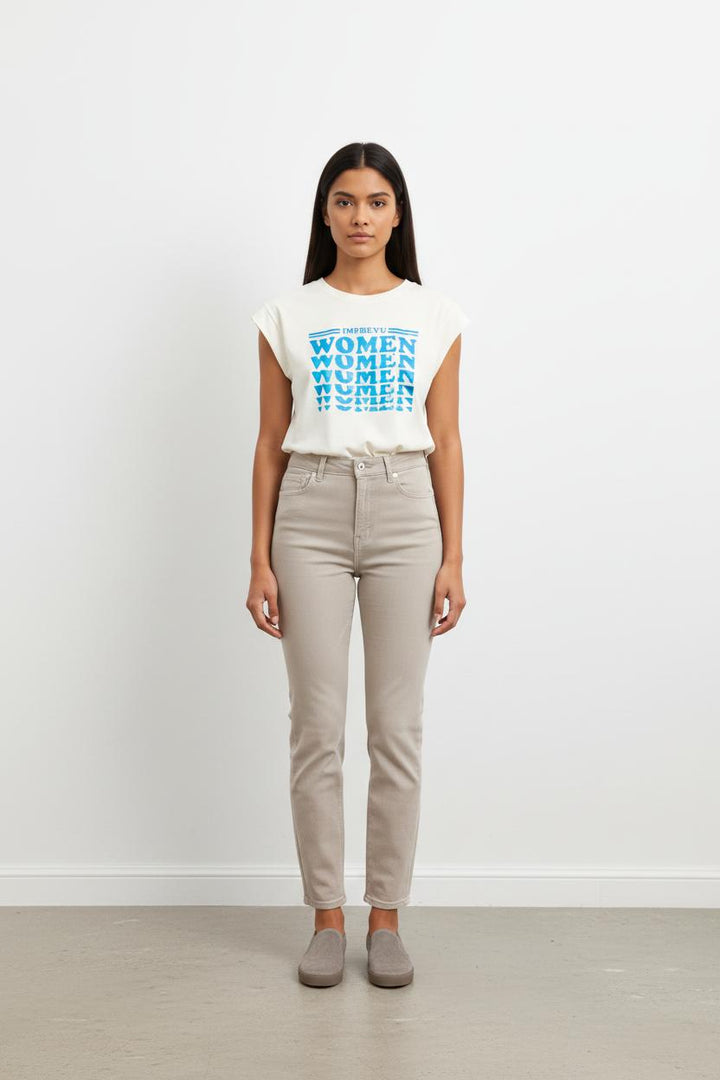 Tee-shirt Blanc et Bleu - Taille XS/34