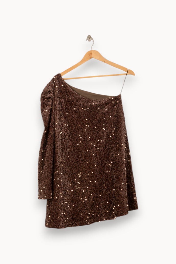 Robe Asymétrique Marron - Taille S/36 de la marque Imprevu | PARAD58401 - Vendu par Paradigme - Image 4
