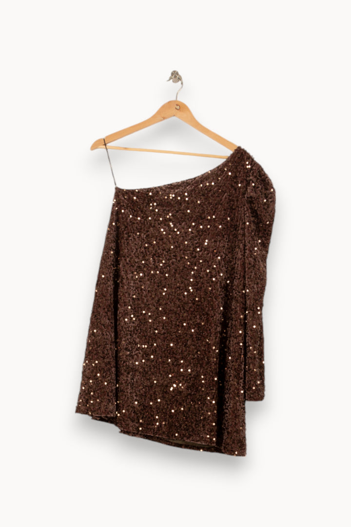 Robe Asymétrique Marron - Taille S/36 de la marque Imprevu | PARAD58401 - Vendu par Paradigme - Image 2