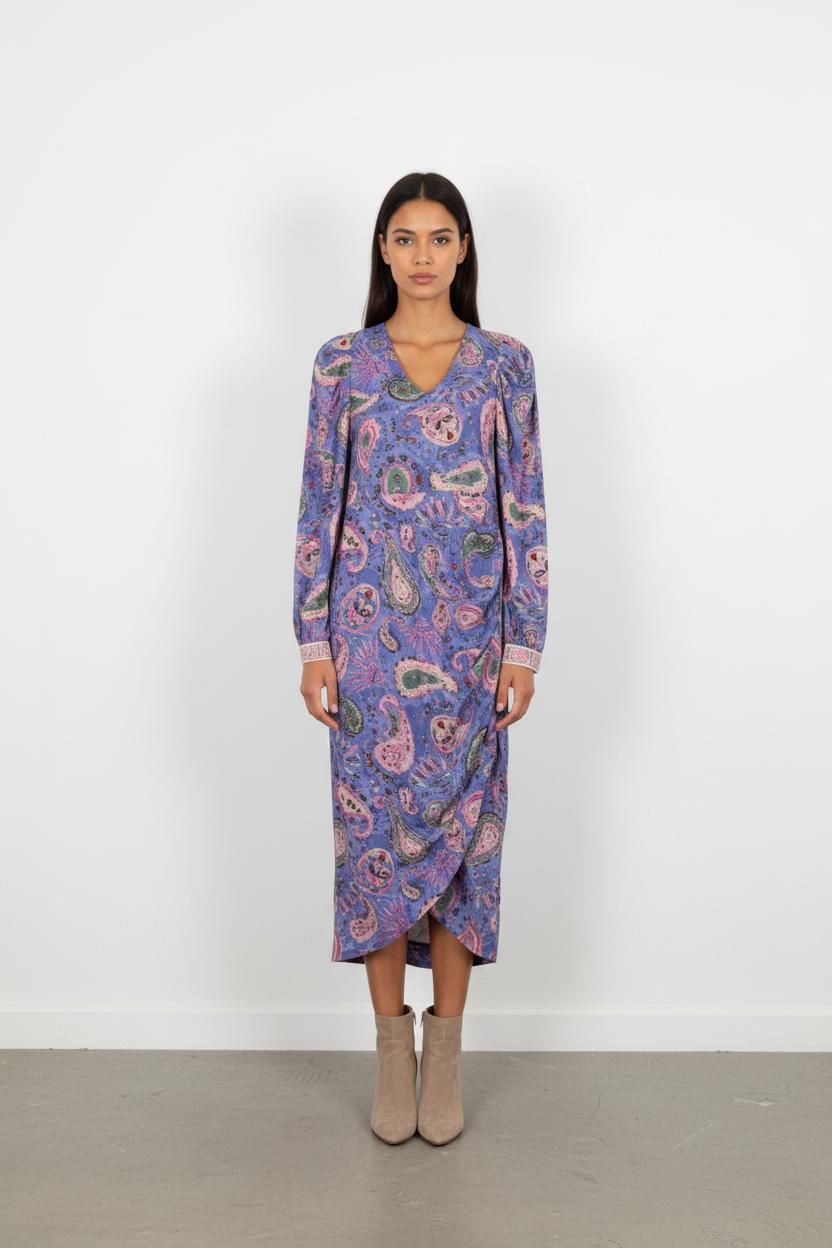 Robe Longue Bleue et Rose - Taille XS/34