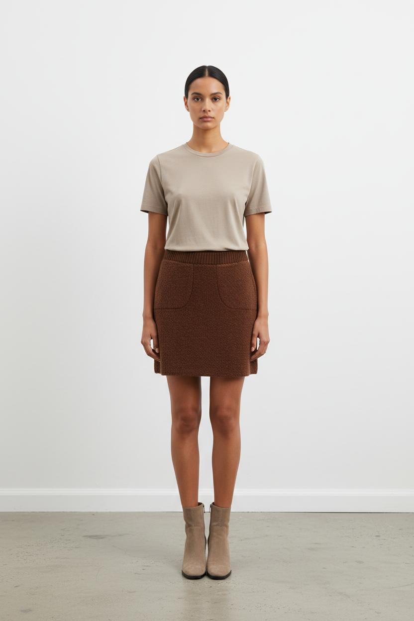 Jupe Courte Marron - Taille XS/34