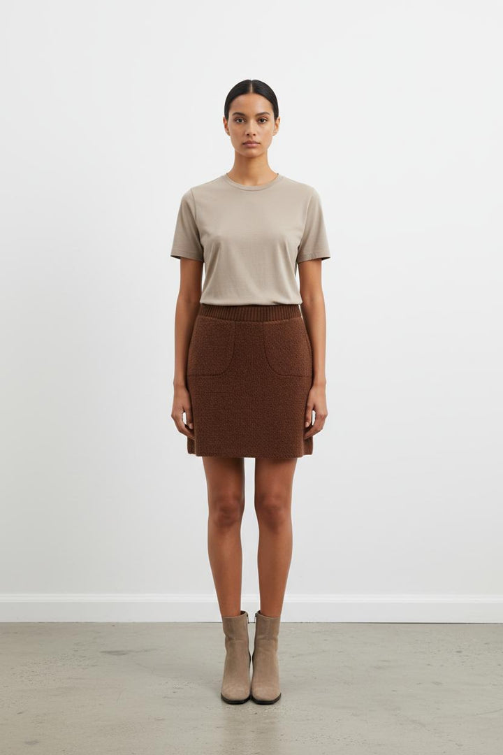 Jupe Courte Marron - Taille XS/34