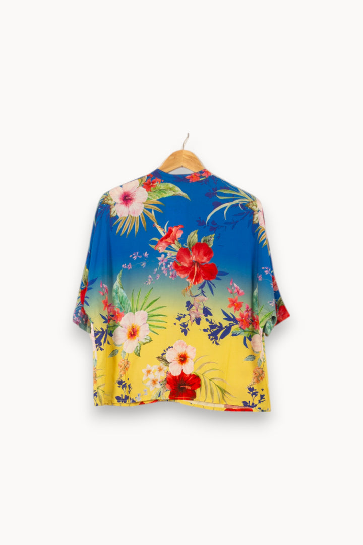 Chemise Hawaïenne Bleue et Jaune - Taille XS/34 de la marque Imprevu | PARAD58436 - Vendu par Paradigme - Image 4