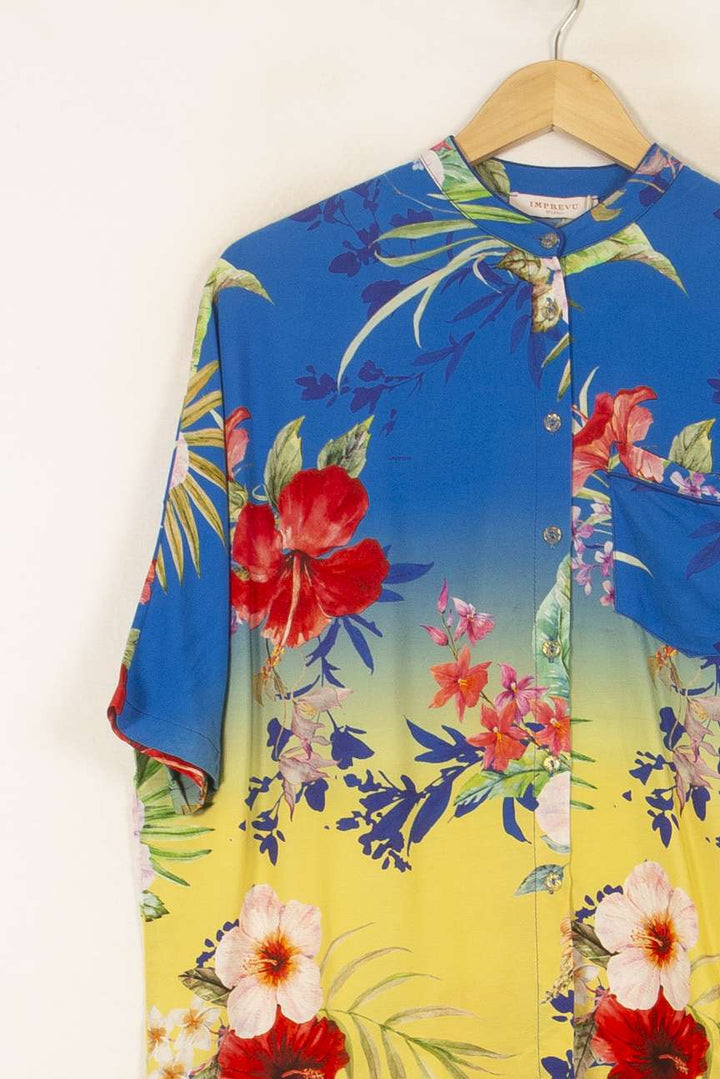 Chemise Hawaïenne Bleue et Jaune - Taille XS/34 de la marque Imprevu | PARAD58436 - Vendu par Paradigme - Image 3
