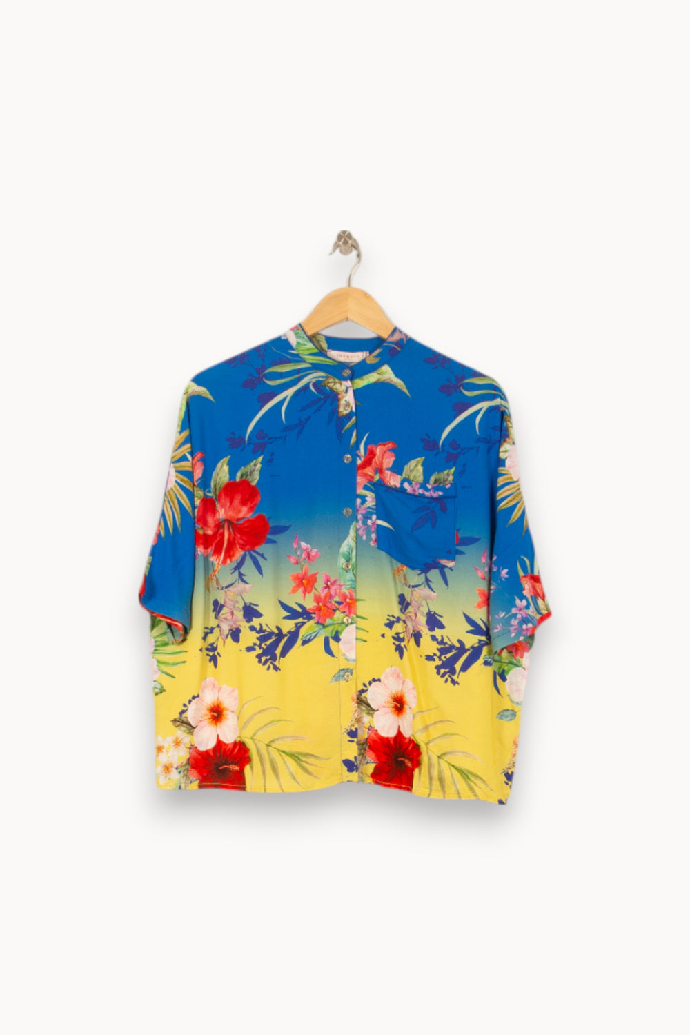 Chemise Hawaïenne Bleue et Jaune - Taille XS/34 de la marque Imprevu | PARAD58436 - Vendu par Paradigme - Image 2