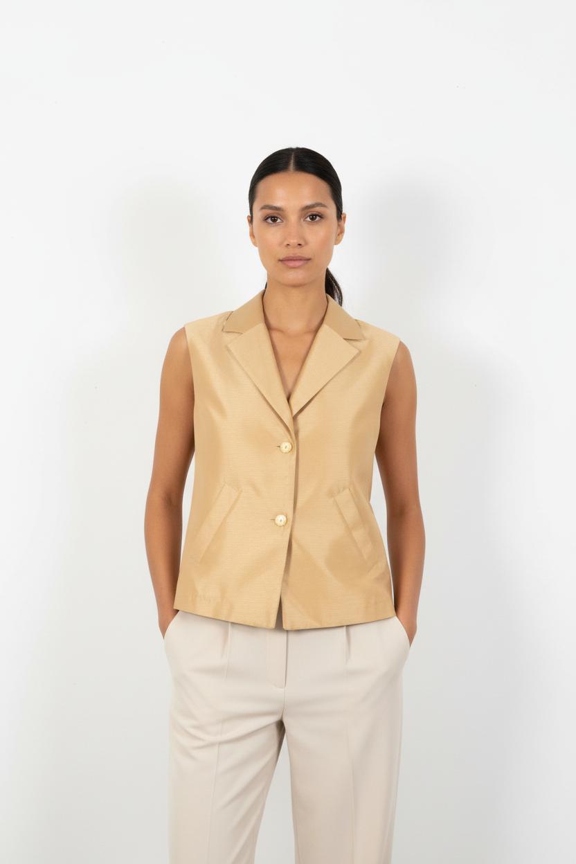 Gilet Sans Manches Doré - Taille S/36