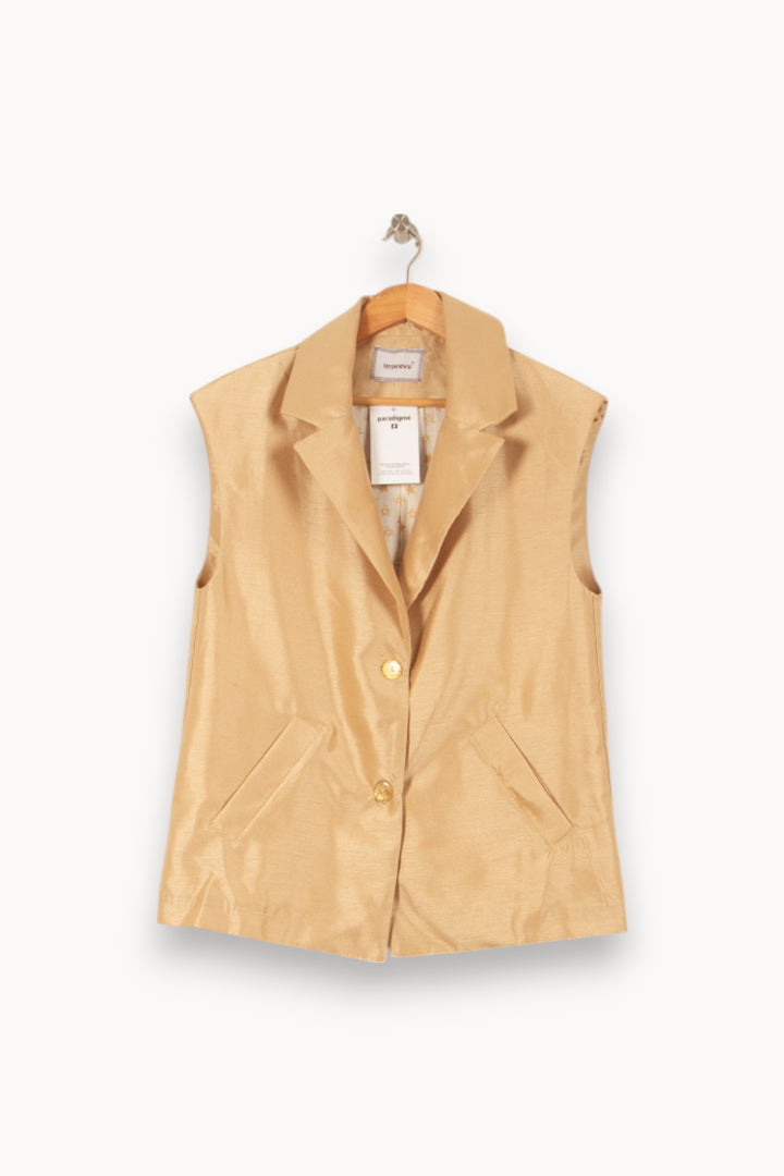 Gilet Sans Manches Doré - Taille S/36 de la marque Imprevu | PARAD58445 - Vendu par Paradigme - Image 2