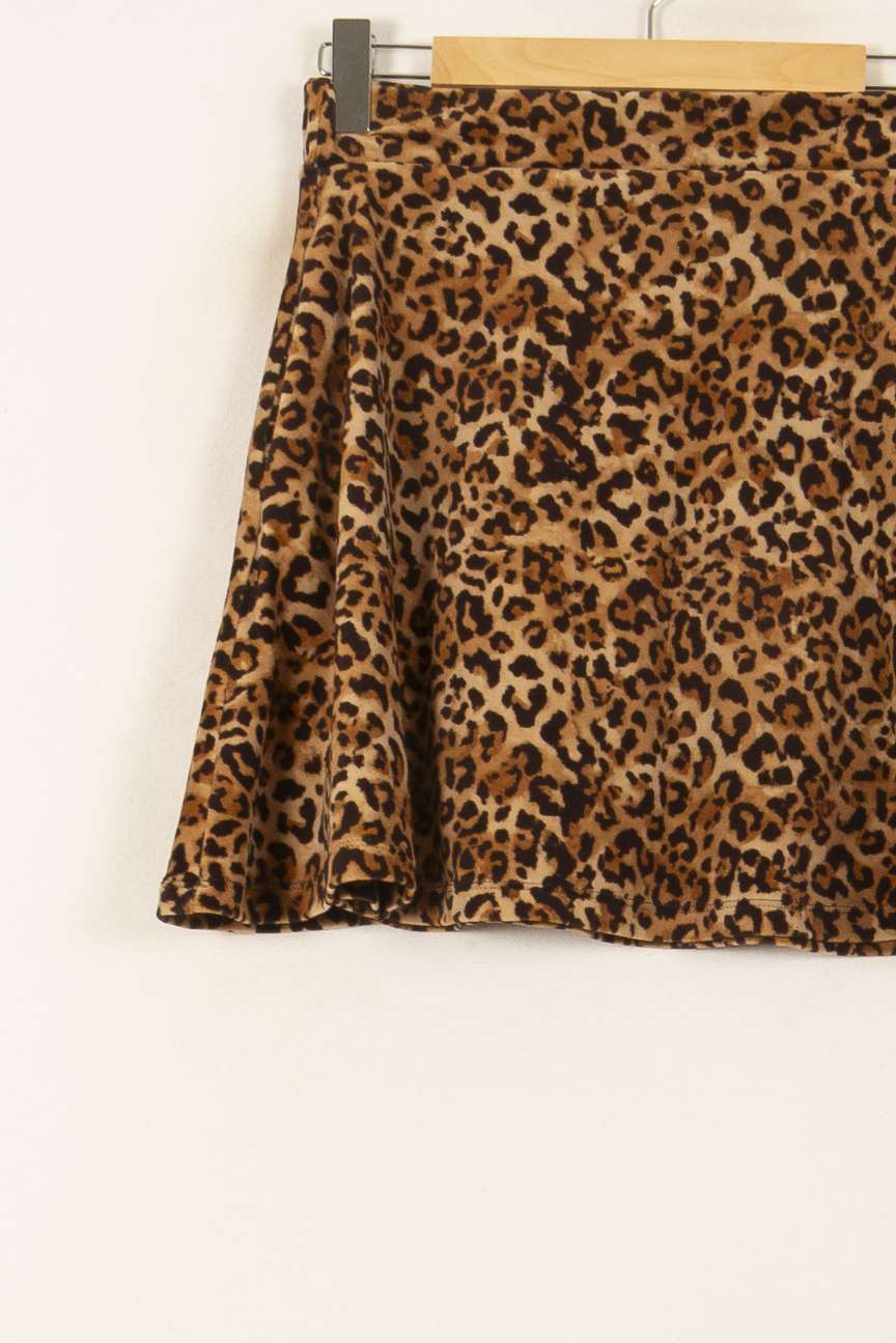 Jupe Courte Léopard Marron et Noir - Taille XS/34 de la marque Imprevu | PARAD58453 - Vendu par Paradigme - Image 3