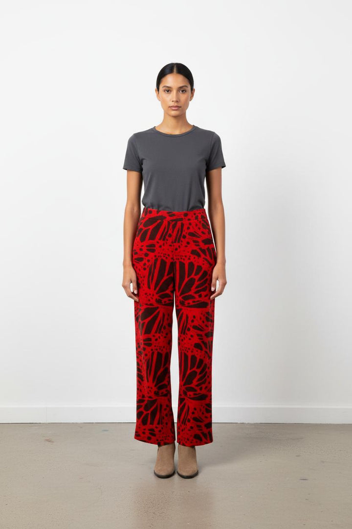 Pantalon Large Rouge et Noir - Taille XS/34