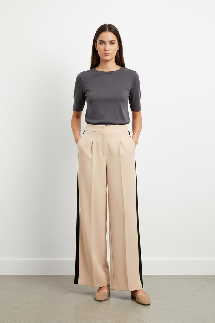 Pantalon Large Beige et Noir - Taille XS/34