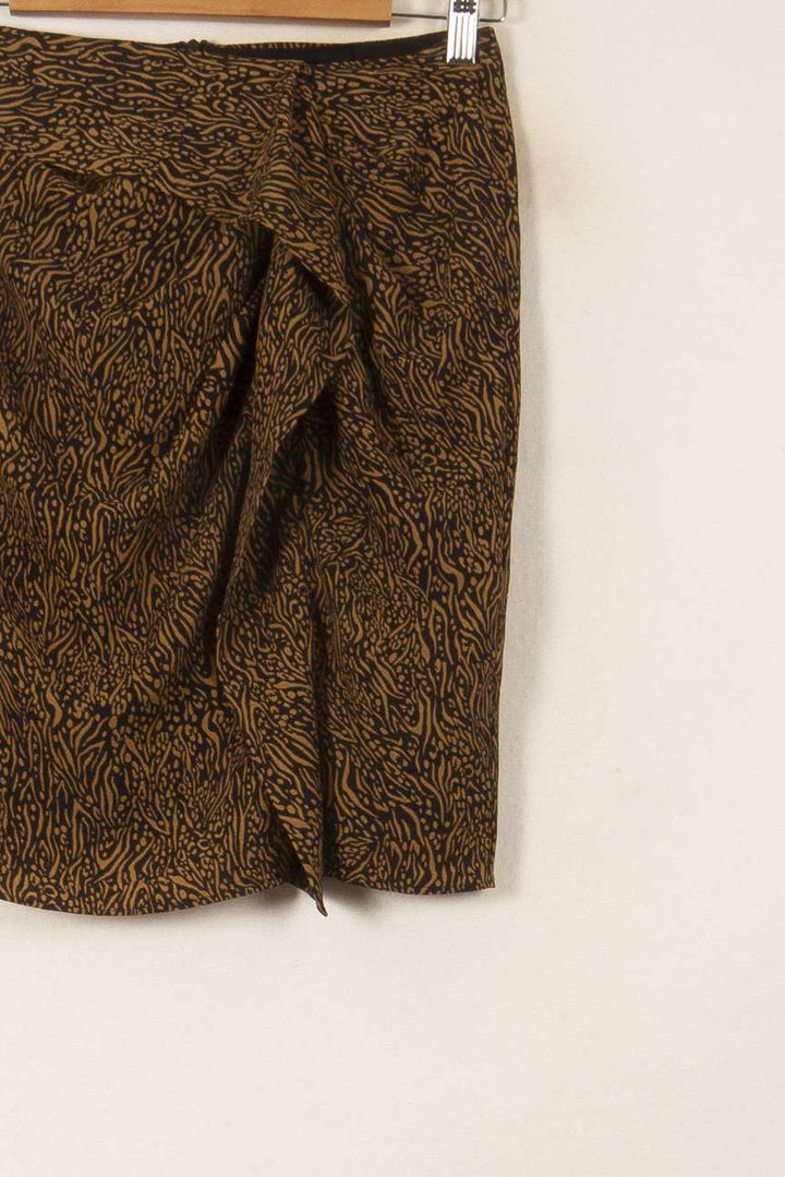 Jupe Drapée Marron et Noir - Taille S/36 de la marque IKKS | PARAD58487 - Vendu par Paradigme - Image 3