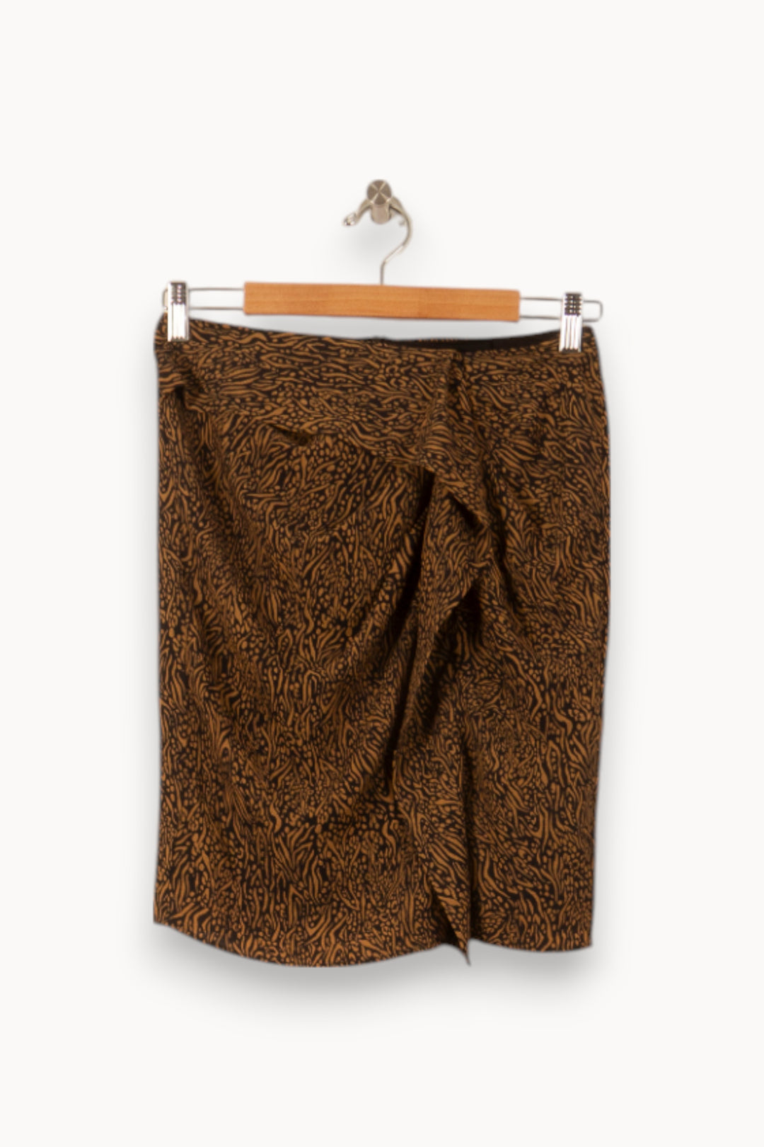 Jupe Drapée Marron et Noir - Taille S/36 de la marque IKKS | PARAD58487 - Vendu par Paradigme - Image 2