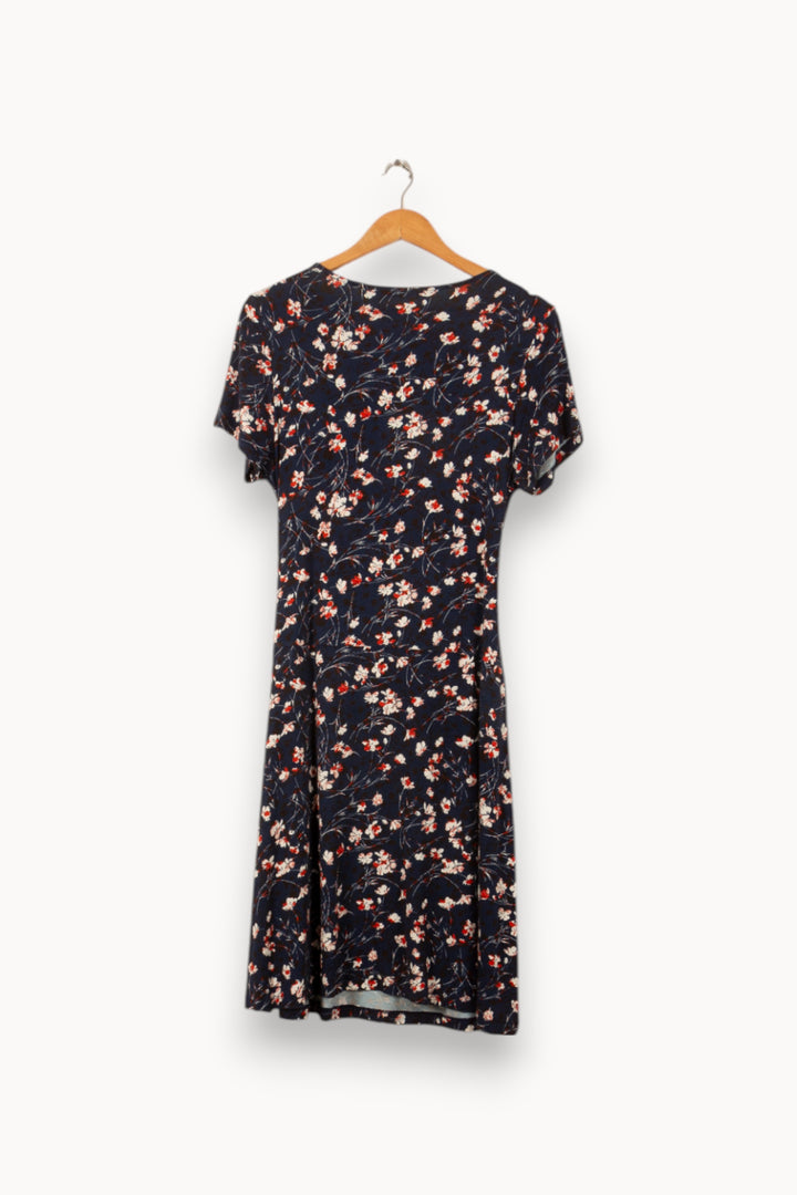Robe Portefeuille Bleu et Blanc - Taille M/38 de la marque La Fée Maraboutée | PARAD58492 - Vendu par Paradigme - Image 4
