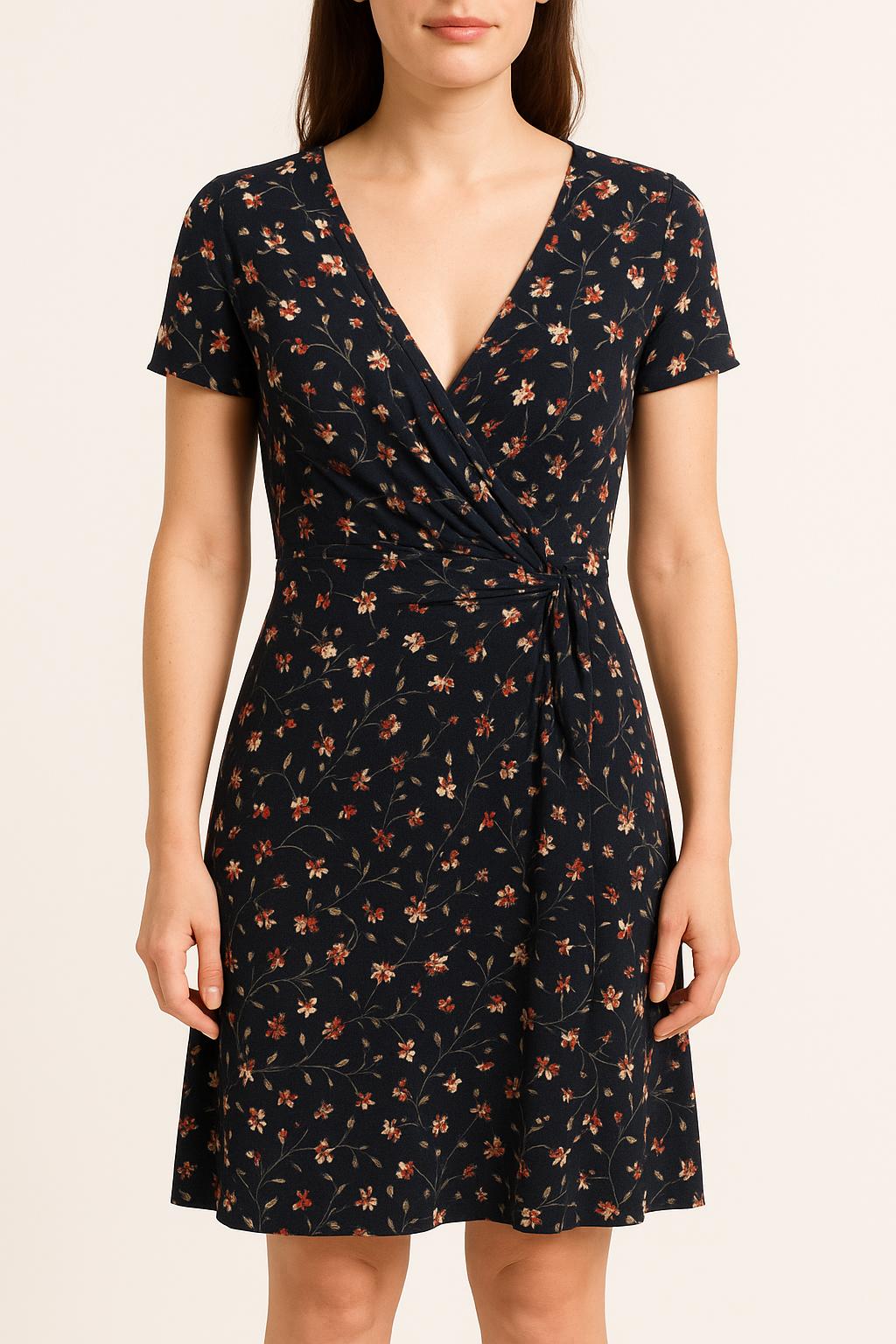 Robe Portefeuille Bleu et Blanc - Taille M/38 de la marque La Fée Maraboutée | PARAD58492 - Vendu par Paradigme - Image 1
