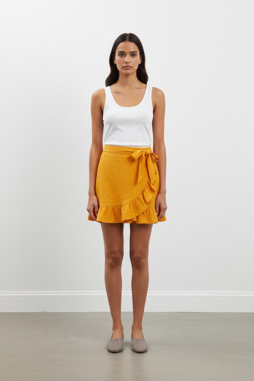 Jupe Volantée Jaune - Taille S/36