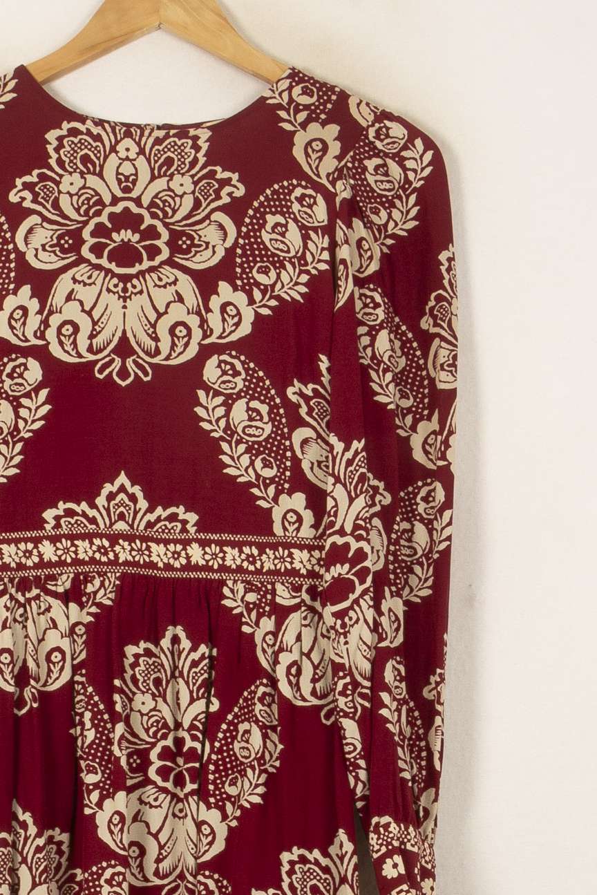 Robe Courte Bordeaux et Beige - Taille S/36 de la marque Sézane | PARAD58502 - Vendu par Paradigme - Image 3