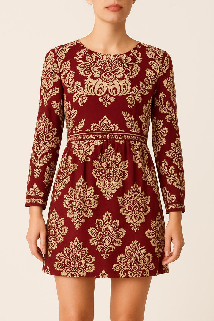 Robe Courte Bordeaux et Beige - Taille S/36 de la marque Sézane | PARAD58502 - Vendu par Paradigme - Image 1
