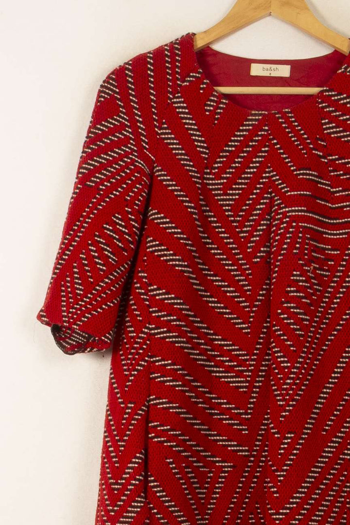 Robe Courte Rouge et Blanche - Taille XS/34 de la marque ba&sh | PARAD58510 - Vendu par Paradigme - Image 3
