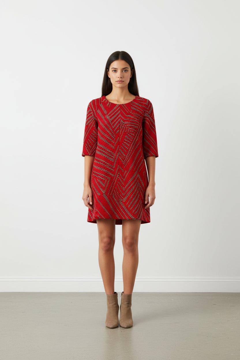 Robe Courte Rouge et Blanche - Taille XS/34