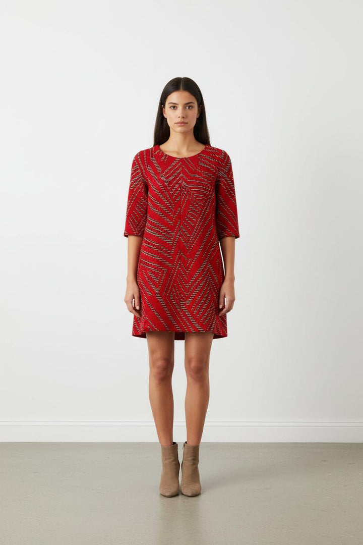Robe Courte Rouge et Blanche - Taille XS/34