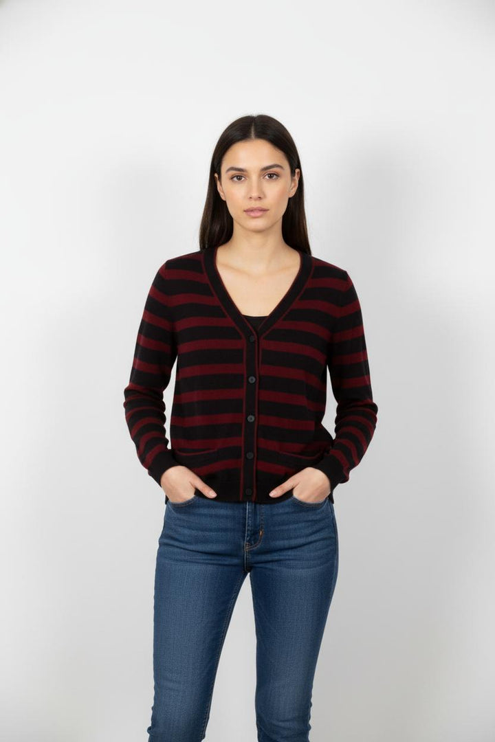 Cardigan Noir et Bordeaux - Taille S/36