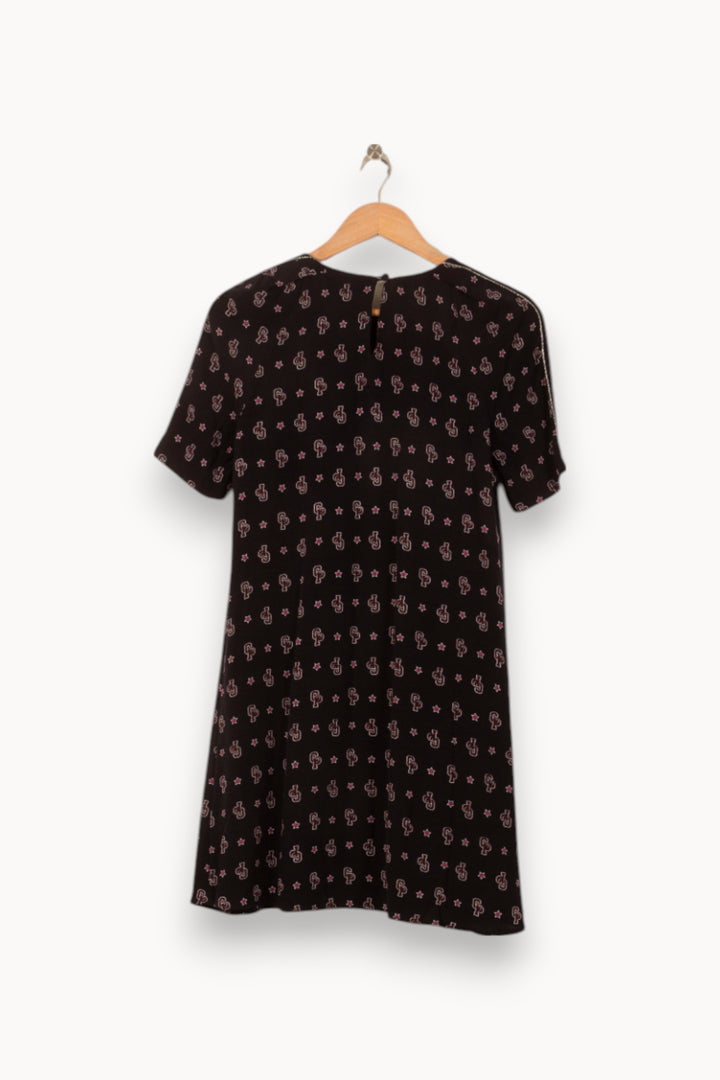 Robe Courte Noire et Rose - Taille S/36 de la marque Claudie Pierlot | PARAD58531 - Vendu par Paradigme - Image 4
