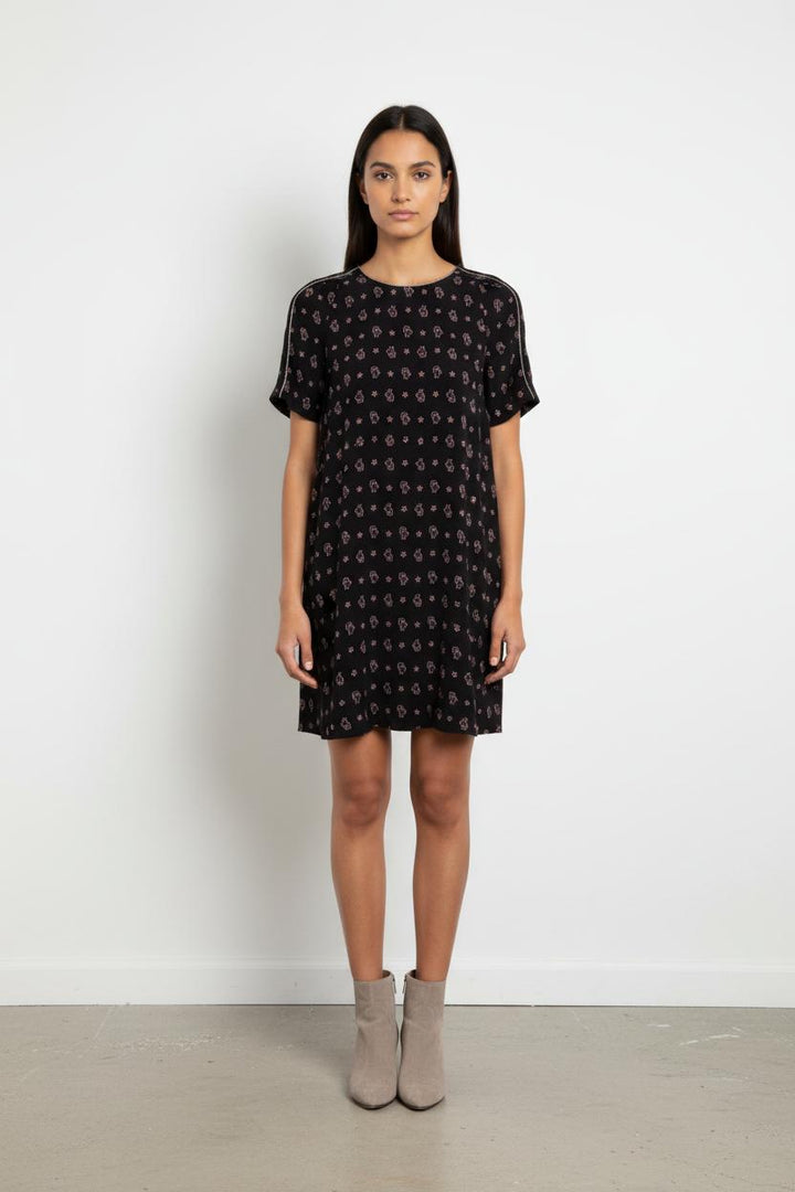 Robe Courte Noire et Rose - Taille S/36