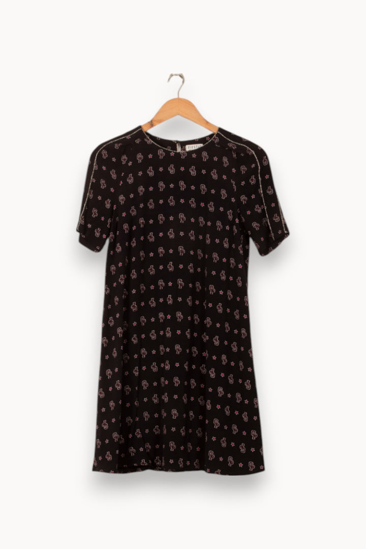 Robe Courte Noire et Rose - Taille S/36 de la marque Claudie Pierlot | PARAD58531 - Vendu par Paradigme - Image 2