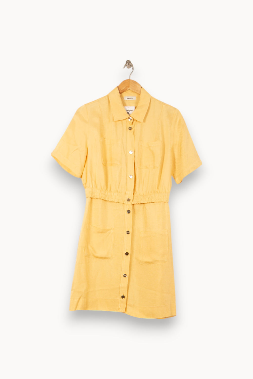 Robe Chemise Jaune - Taille M/38 de la marque Sandro | PARAD58554 - Vendu par Paradigme - Image 2