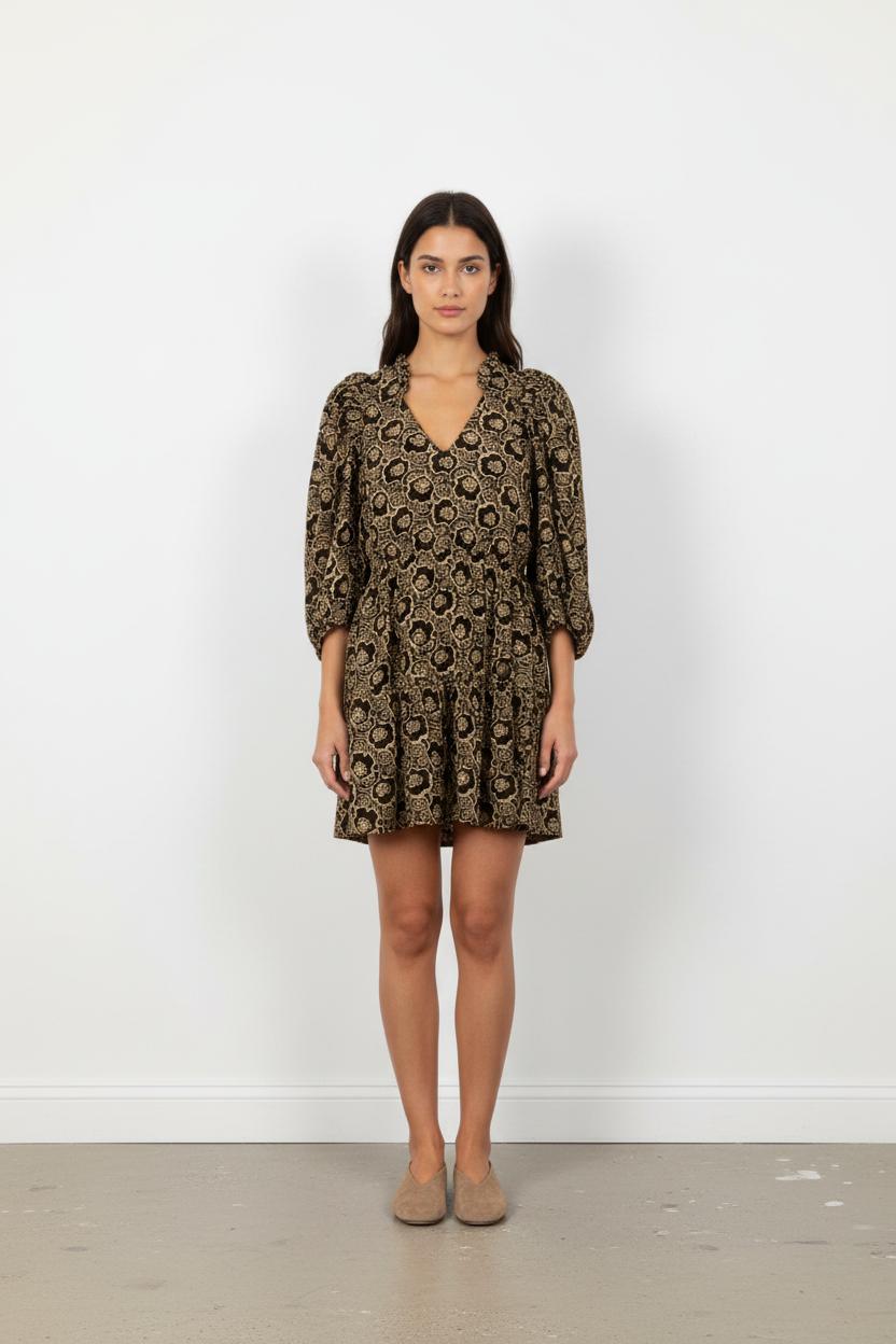 Robe Courte Noire et Beige - Taille XS/34