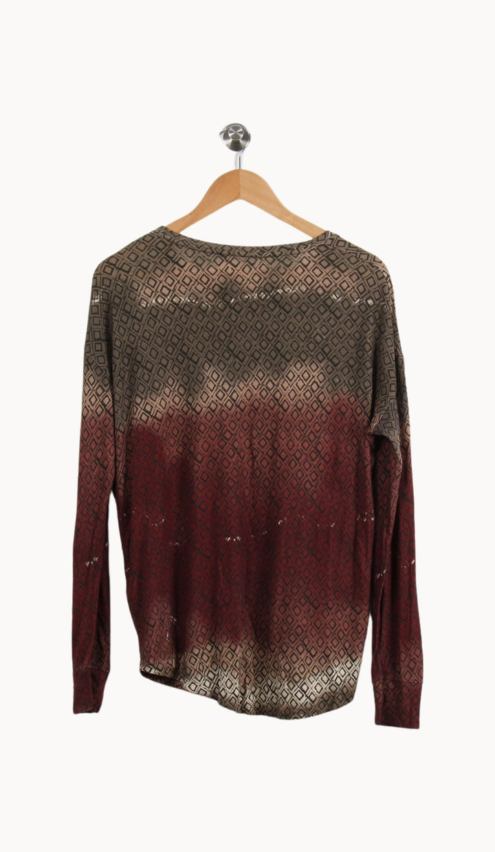 Tee-shirt Manches Longues Marron et Bordeaux - Taille S/36 de la marque Majestic Filatures | PARAD58592 - Vendu par Paradigme - Image 4