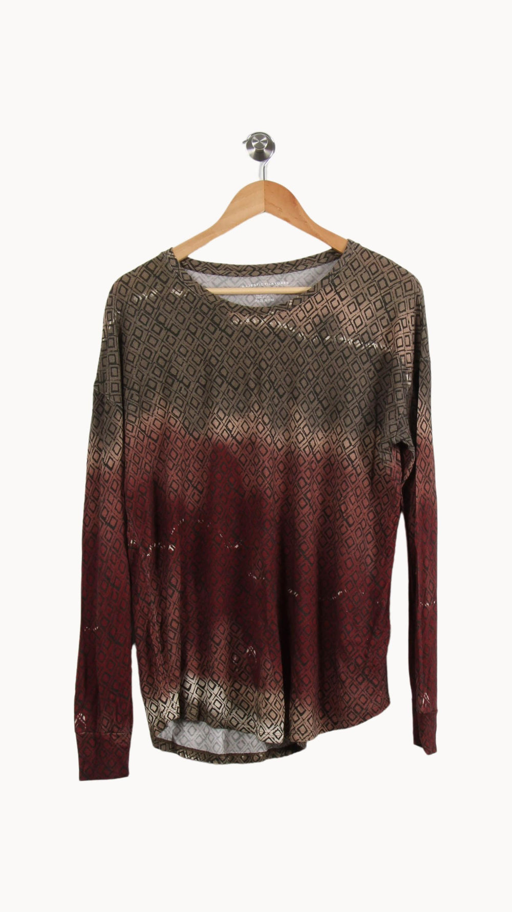 Tee-shirt Manches Longues Marron et Bordeaux - Taille S/36 de la marque Majestic Filatures | PARAD58592 - Vendu par Paradigme - Image 2