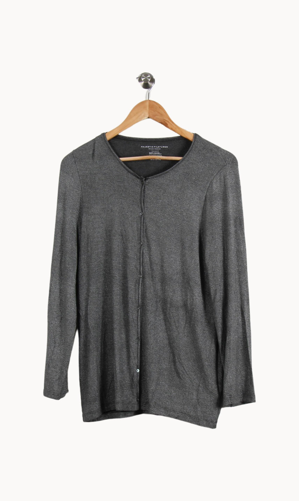 Cardigan Gris - Taille XL/42 de la marque Majestic Filatures | PARAD58605 - Vendu par Paradigme - Image 2