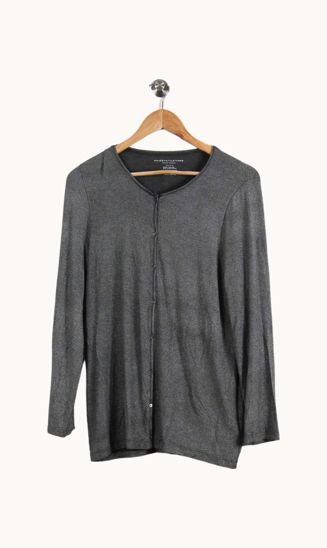 Cardigan Gris - Taille XL/42 de la marque Majestic Filatures | PARAD58605 - Vendu par Paradigme - Image 2