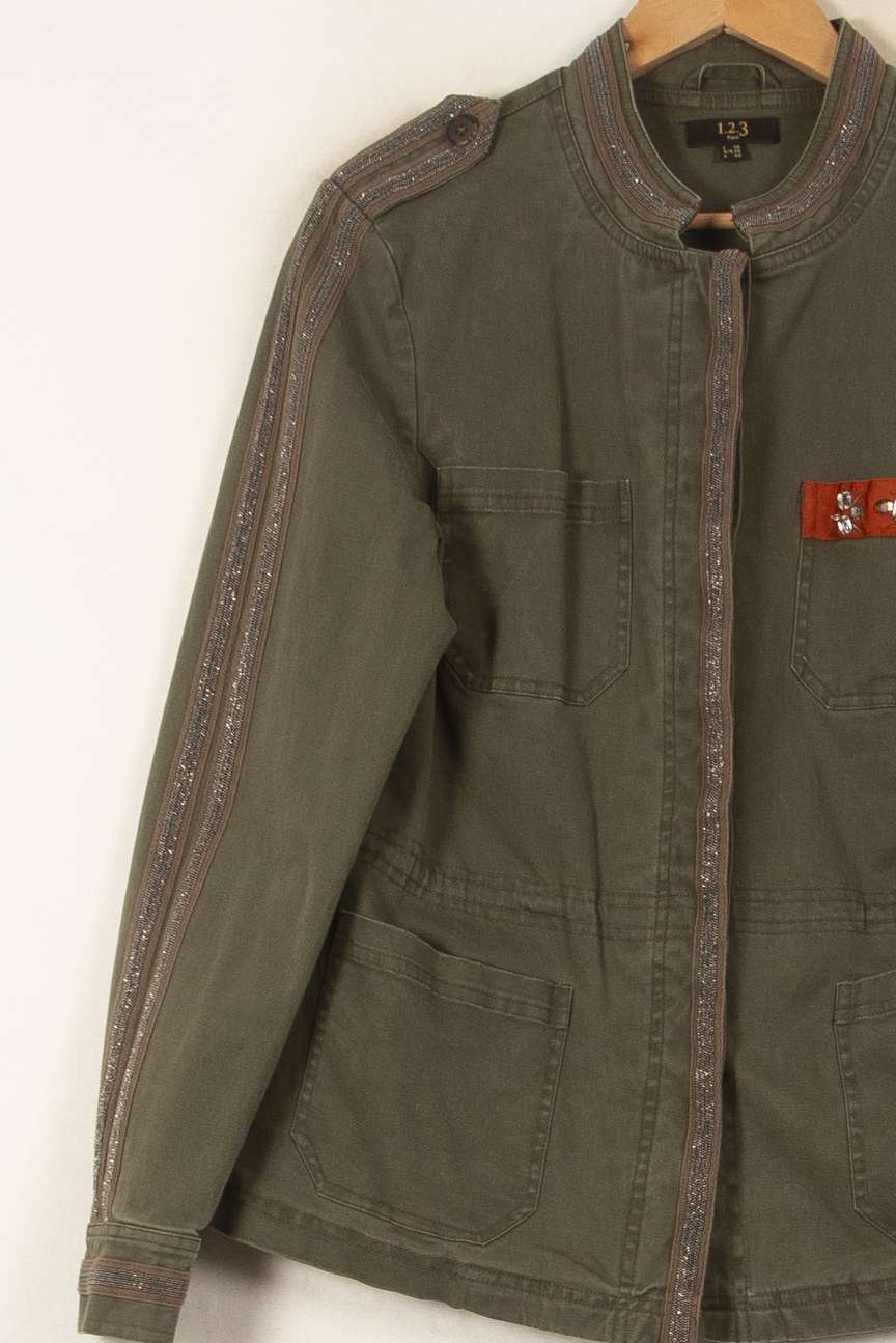Veste Saharienne Verte - Taille M/38 de la marque Maison 123 | PARAD58617 - Vendu par Paradigme - Image 3