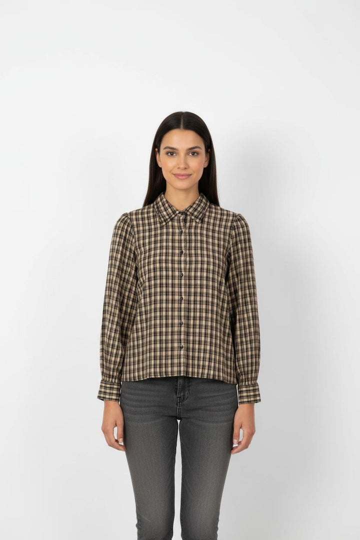 Chemise À Carreaux Beige et Noir - Taille M/38