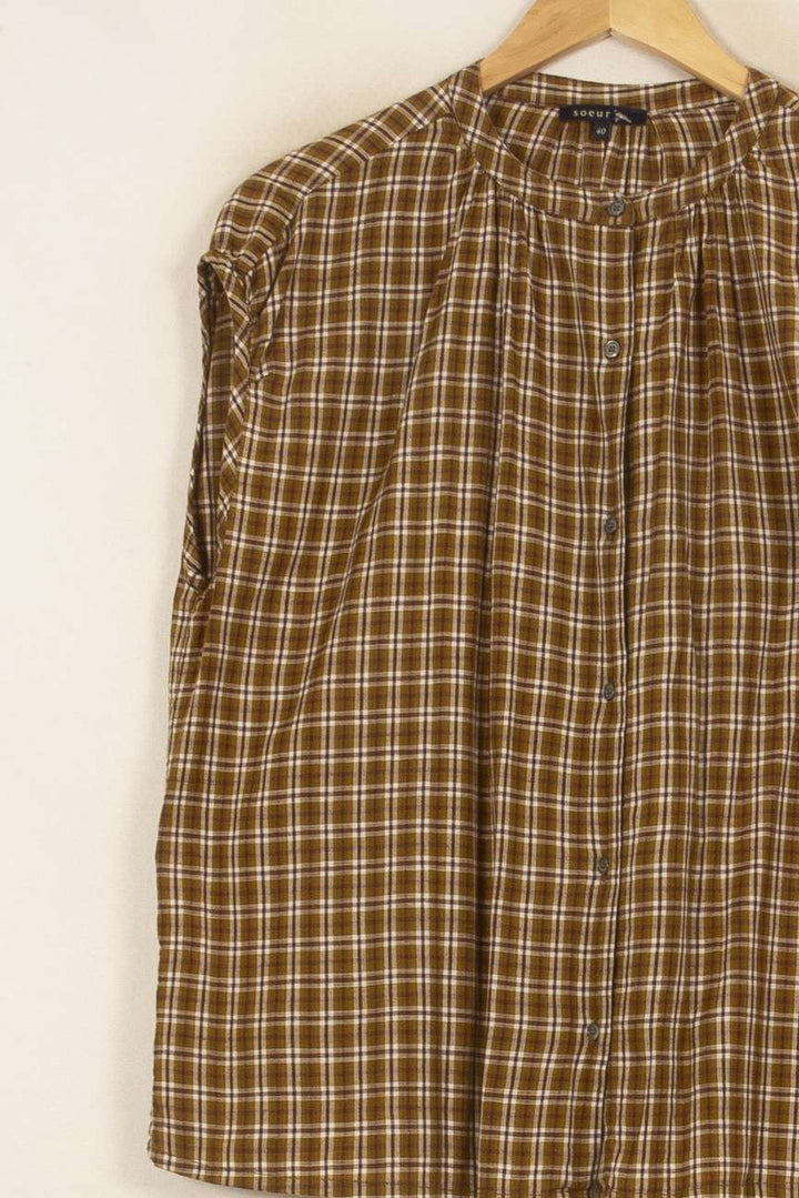 Blouse Marron et Blanche - Taille M/38 de la marque Soeur | PARAD58632 - Vendu par Paradigme - Image 3