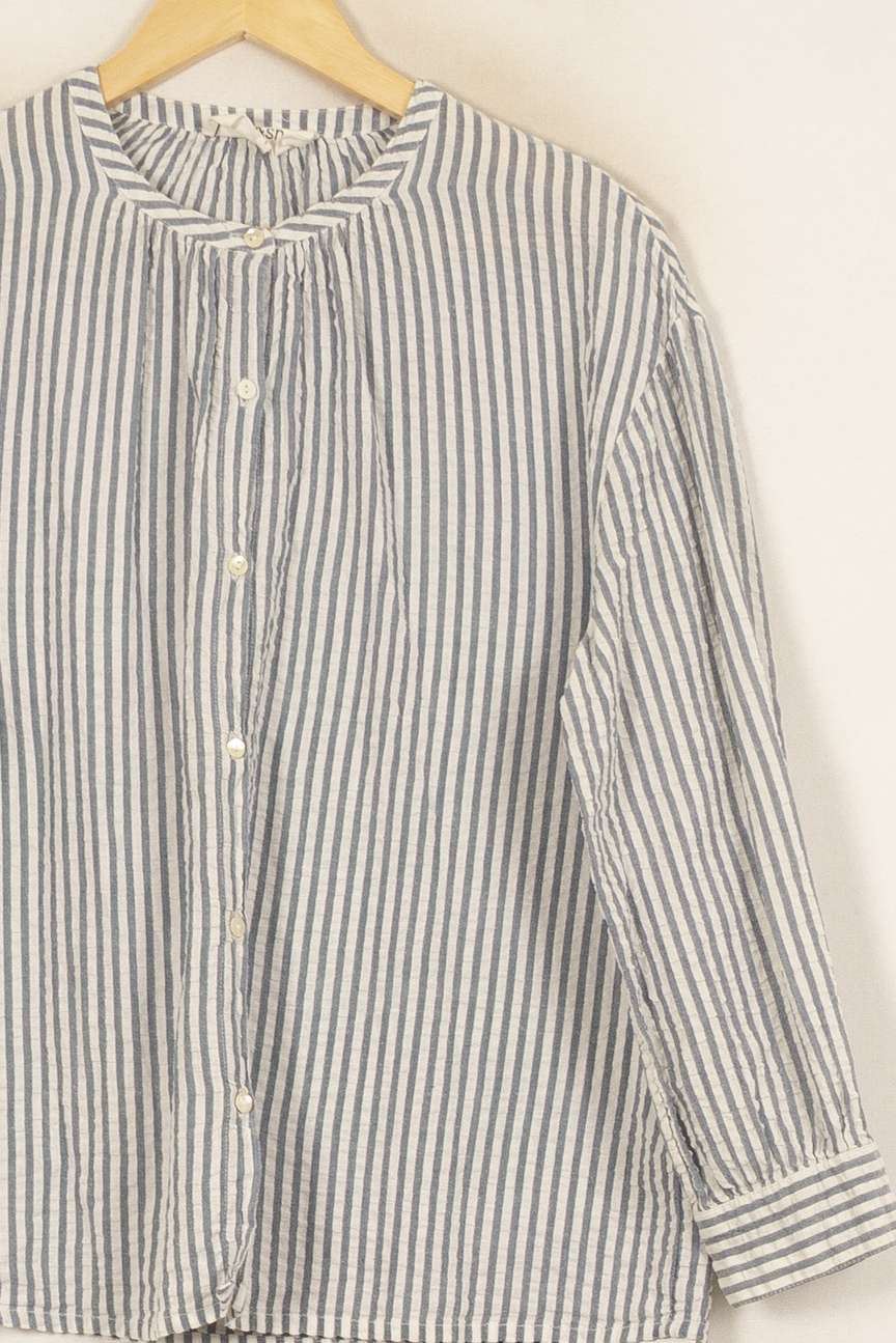 Chemise Rayée Blanche et Bleue - Taille S/36 de la marque ba&sh | PARAD58636 - Vendu par Paradigme - Image 3