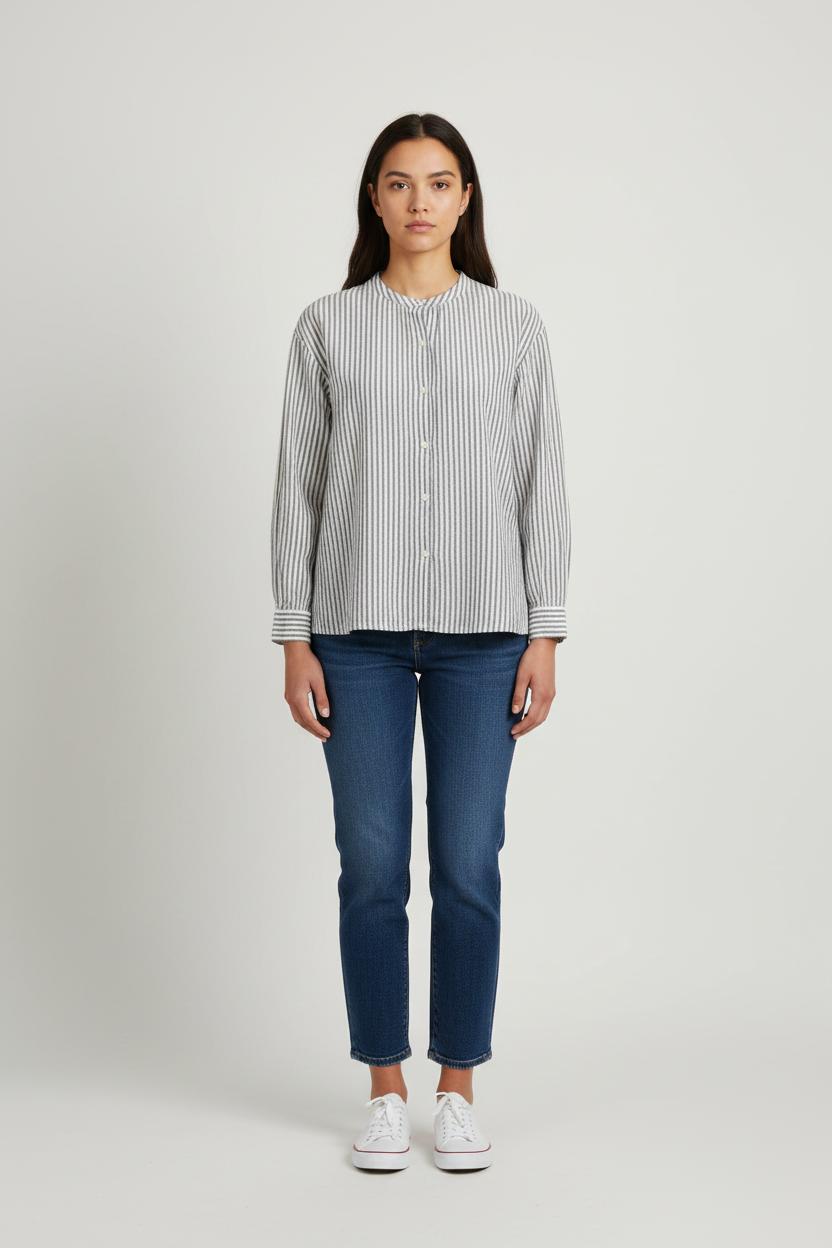 Chemise Rayée Blanche et Bleue - Taille S/36