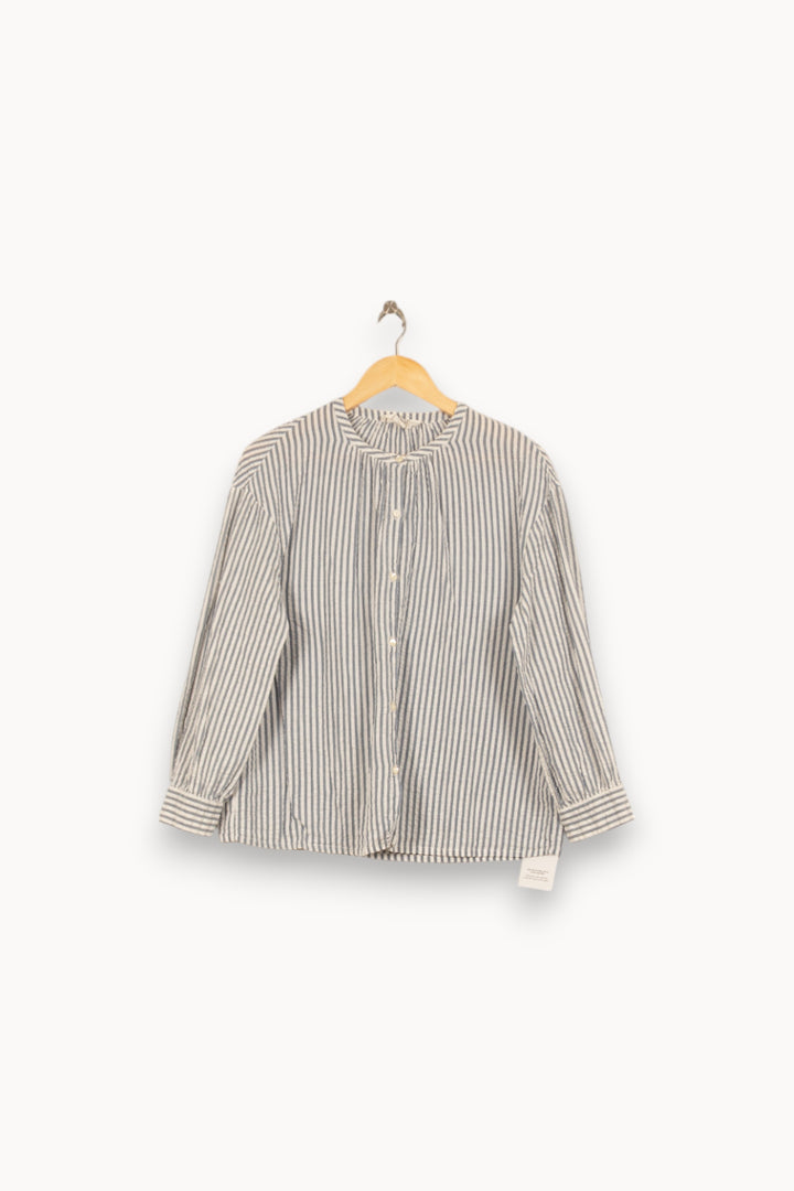 Chemise Rayée Blanche et Bleue - Taille S/36 de la marque ba&sh | PARAD58636 - Vendu par Paradigme - Image 2