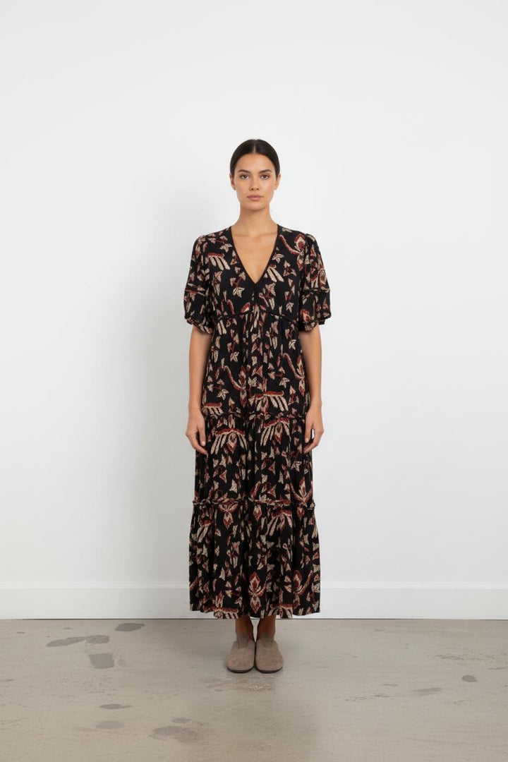Robe Longue Noire et Rouge - Taille M/38