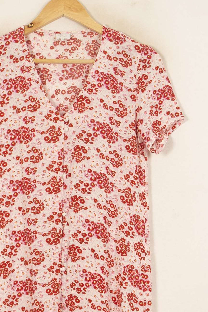 Robe Fleurie Rose et Rouge - Taille XS/34 de la marque Karl Marc John | PARAD58648 - Vendu par Paradigme - Image 3