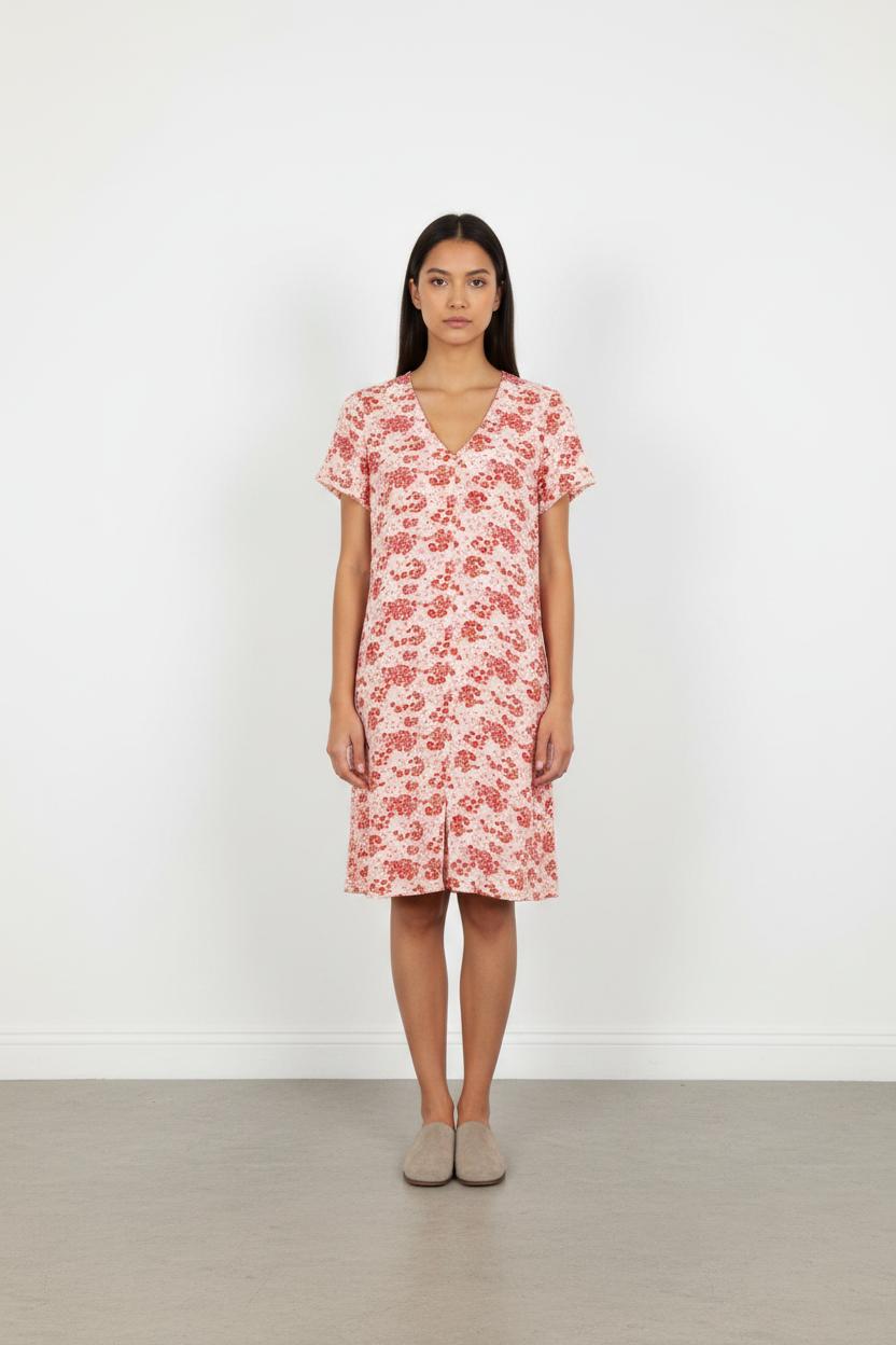 Robe Fleurie Rose et Rouge - Taille XS/34